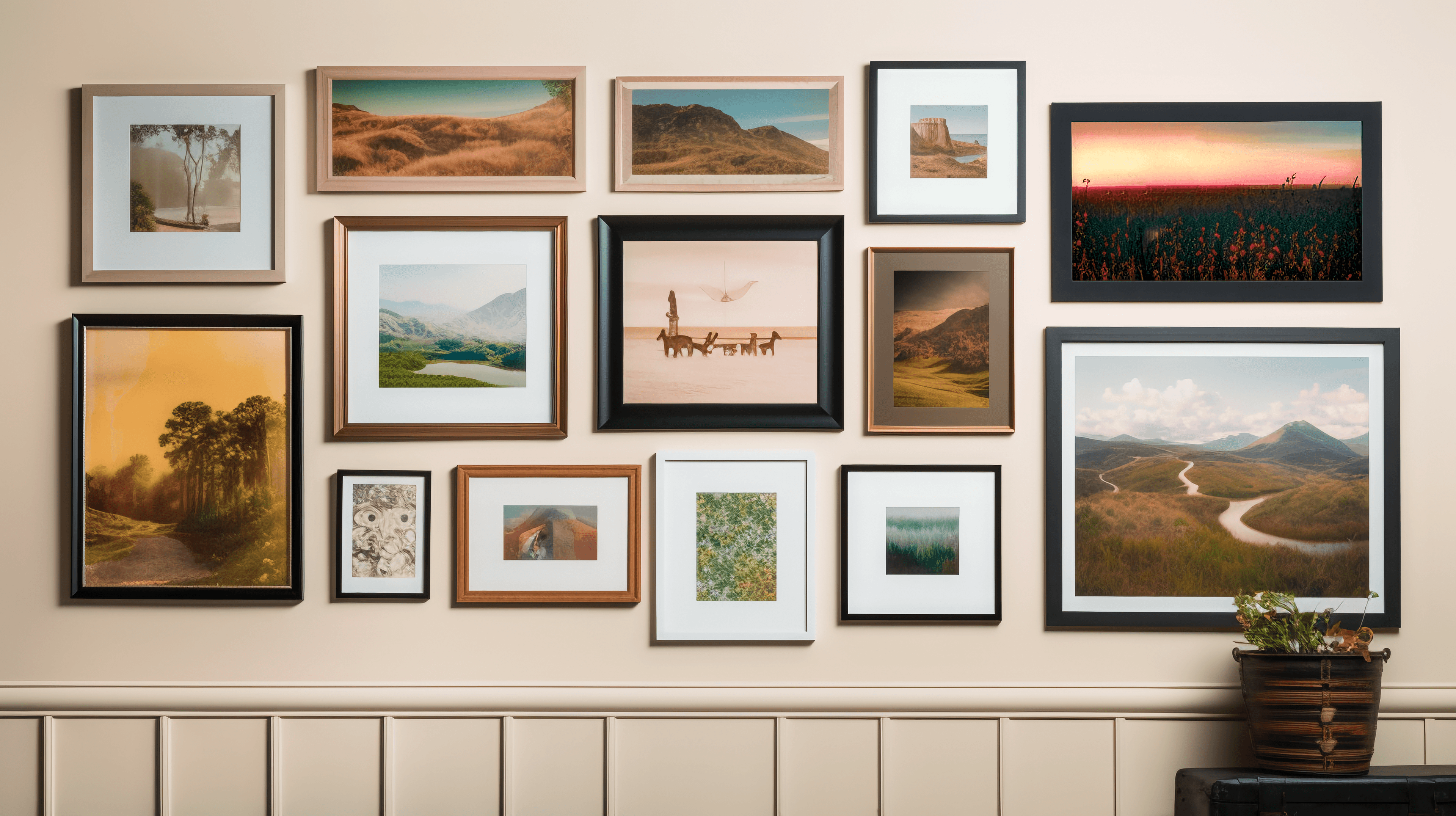 Picture of a wall with frames